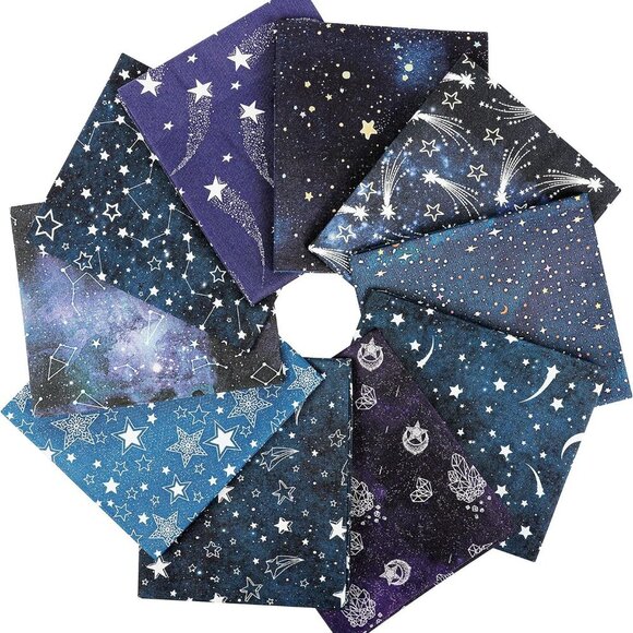 25 Options- 100% Cotton Quilting Fabric Bundles 10pcs Fat Quarters 18”x21”-Mediu - Picture 1 of 6